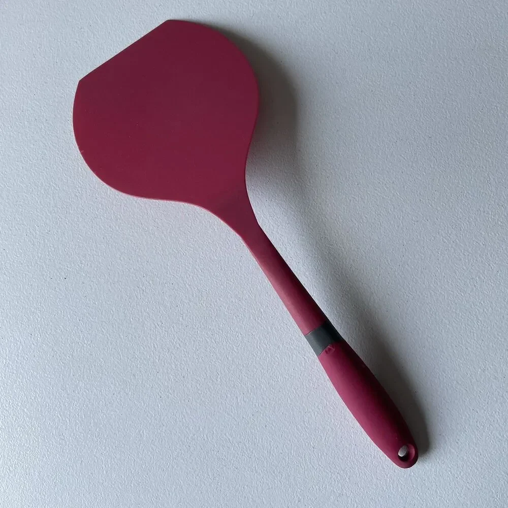Core Kitchen Wide Pancake Flipper Spatula Red Plastic Rubber Handle Red Utensil